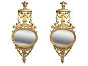 Pair of Carved Gorgian Wall Mirrors, Circa 1870