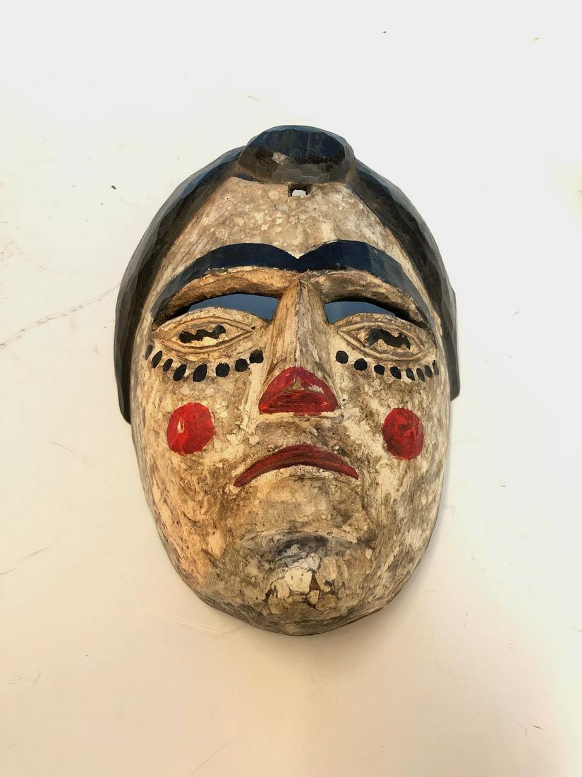 Indonesian Balinese Carved Mask: Indonesian Balinese Carved Mask, Dimensions Height: 8" Width: 6.25" Depth: 4.5"
