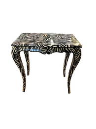 An Eclectic Zebra Pattern Side Table