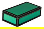 ART DECO STERLING SILVER AND ENAMELED BOX, CIRCA 1930