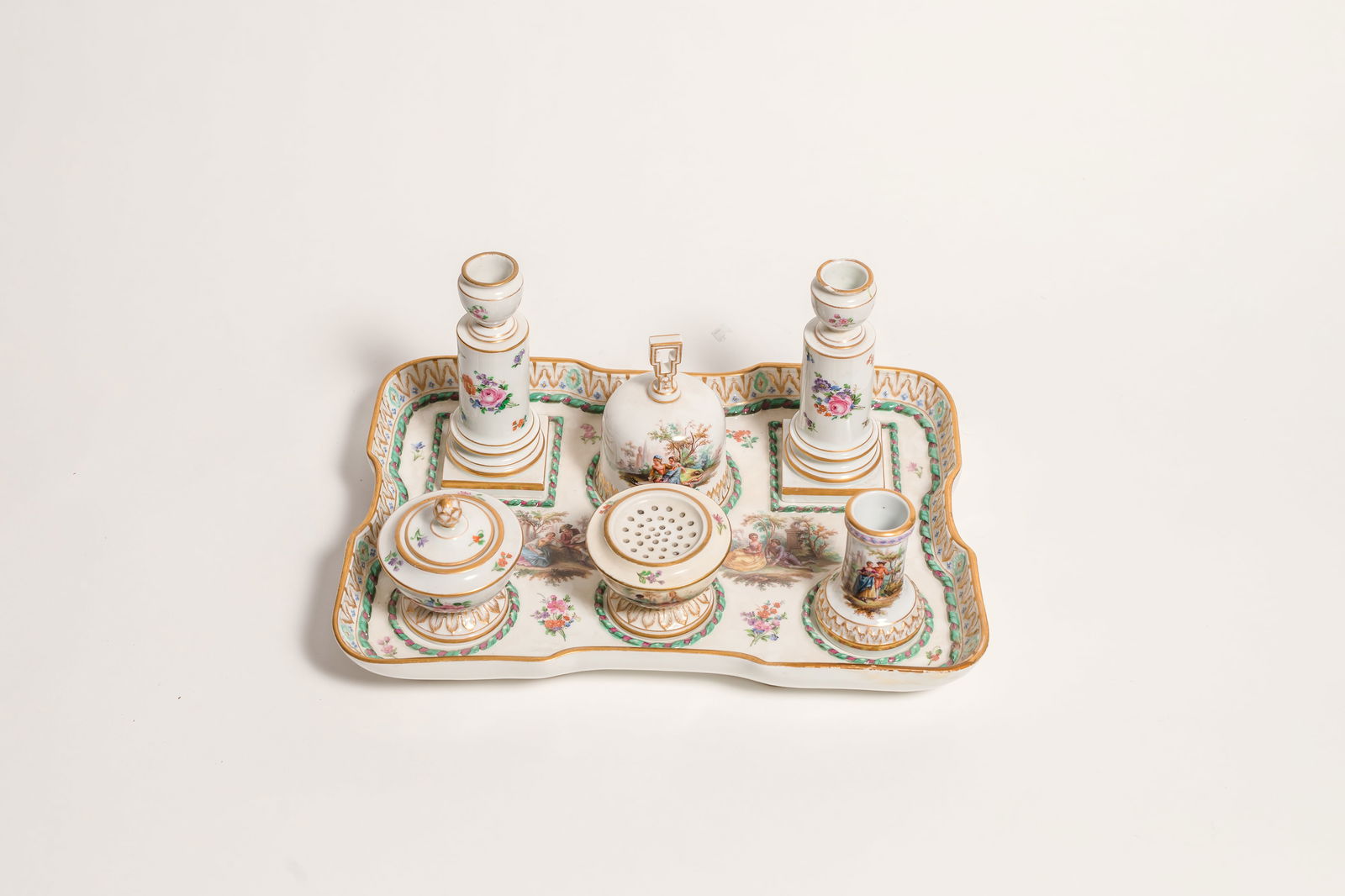 A MEISSEN PORCELAIN WRITING SET, 19TH CENTURY (1 of 5)