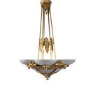 AN ART DECO PERIOD GILT BRONZE CHANDELIER