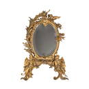 A LARGE FRENCH LOUIS XV STYLE GILT BRONZE TABLE MIRROR, LATE 19TH CENTURY