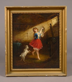 ANTIQUE CONTINENTAL OIL ON CANVAS OF A GYPSY, LATE 19TH CENTURY