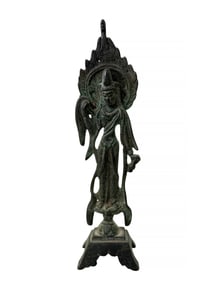 CHINESE BRONZE BUDDHA ON STAND, LATE 19TH CENTURY
