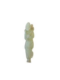 CHINESE JADE FIGURE OF MAN AND MONKEY, 20TH CENTURY