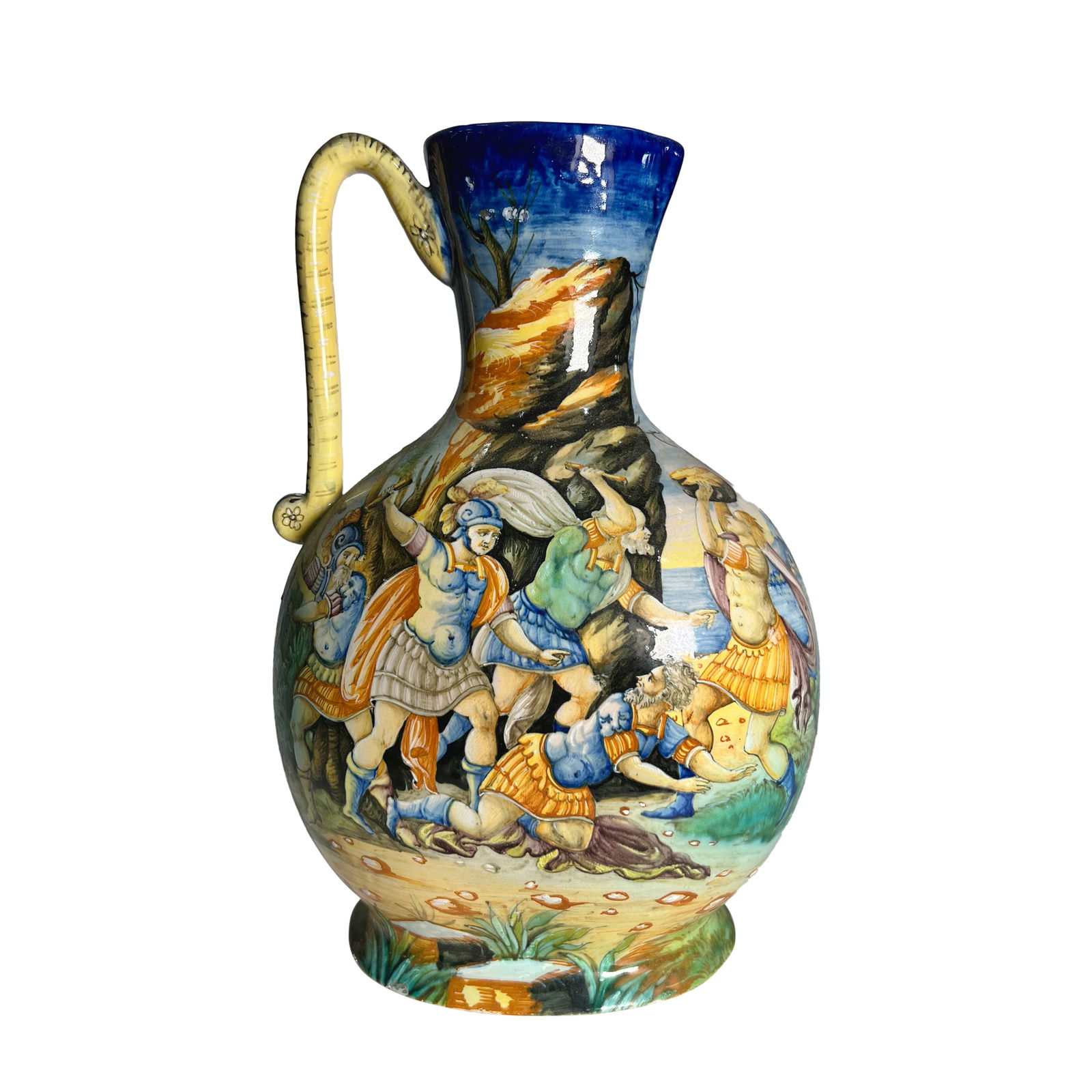 ITALIAN MAJOLICA SINGLE HANDLE CERAMIC VASE, EARLY 20TH CENTURY (1 of 7)