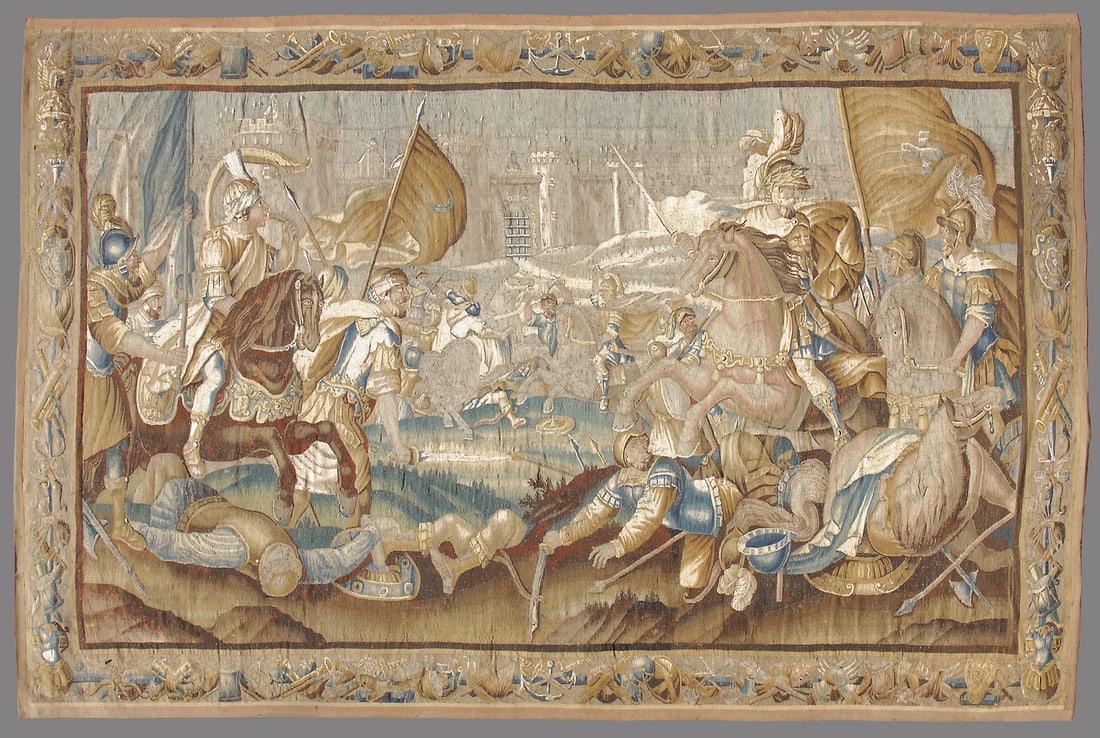 MONUMENTAL FLEMISH TAPESTRY 'BATTLE OVER JERUSALEM' 17TH CENTURY (1 of 5)