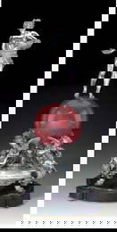 A French Solid Silver & Rouge Marble Presentation Trophy By Chrisofle & Cie, C. 1885