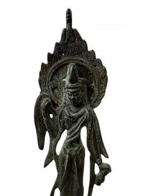 ASIAN BRONZE FIGURE OF BUDDHA ON STAND