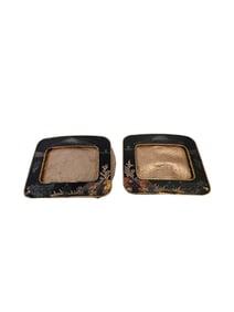 PAIR OF JAPANESE METAL WORK MINIATURE PICTURE FRAMES, EARLY 20TH CENTURY