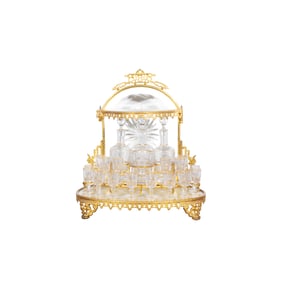 A FRENCH ANTIQUE  BACCARAT STYLE COMPLETE LIQOUR SET, LATE 19TH CENTURY