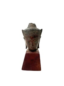 THAI MINIATURE BRONZE BUDDHA HEAD