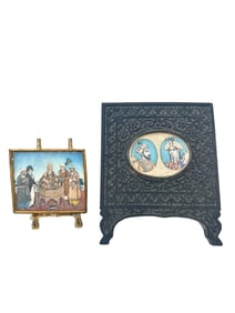 LOT OF TWO ANTIQUE INDIAN MINIATURE PAINTINGS OF ROYALTY