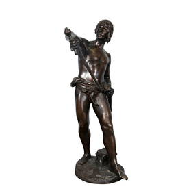 LOUIS AGUSTE MOREAU FRENCH PATINATED BRONZE SCULPTURE (1855-1919) TITLED 'ALERTA', 19TH CENTURY (1 of 9)