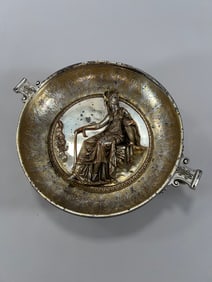 A PARCEL-GILT BRONZE AND COPPER PATERA ? LA MINERVE CUP, CHRISTOFLE, PARIS, CIRCA 1880