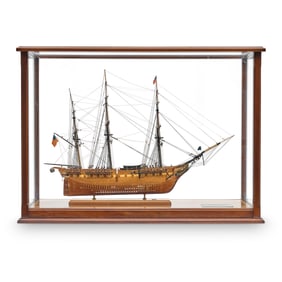 A POLYCHROME SHIP MODEL OF THE AMERICAN FRIGATE USS CONSTITUTION 'OLD IRONSIDES', by Fred Nagel 1988