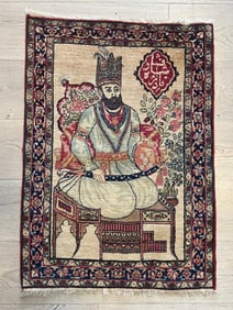 A PERSIAN KERMAN PICTORAL RUG, 19TH CENTURY
