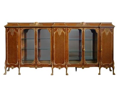A BELGIAN GILT BRONZE MOUNTED VITRINE BY MANOY OF BRUSSELS, CIRCA 1900
