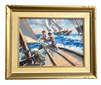 JOE DUNCAN GLEASON OIL PAINTING ON PANEL (1881-1959)