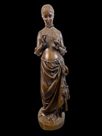 AFTER PIERRE MARIE FRANCOIS OGE BRONZE FIGURE MARGUERITE, 20TH CENTURY