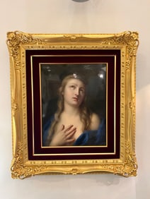 A LARGE MEISSEN PORCELAIN PLAQUE OF MARY MAGDALENE, 19TH CENTURY