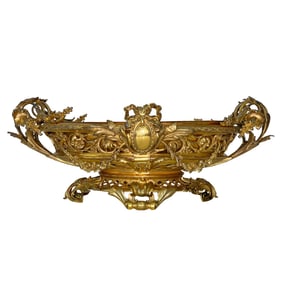 A LARGE FRENCH GILT BRONZE LOUIS XV STYLE JARDINIERE, LATE 19TH CENTURY