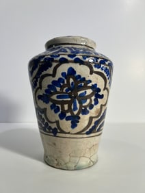 A PERSIAN GLAZED MAMRUK STYLE CERAMIC VASE