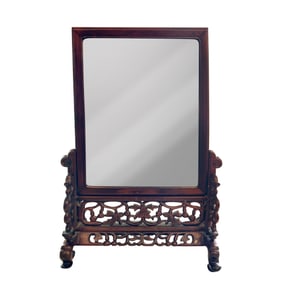 A CHINESE EXPORT ROSEWOOD MIRROR
