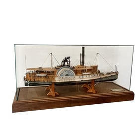 A POLYCHROME SHIP MODEL OF THE PADDLE STEAM MOUNT WASHINGTON, by Fred Nagel