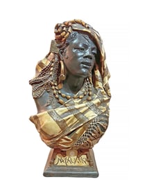 GERMAN BUST OF A MOROCCAN WOMEN BY KOENIG& LENGSFELD FACTORY, CIRCA 1900