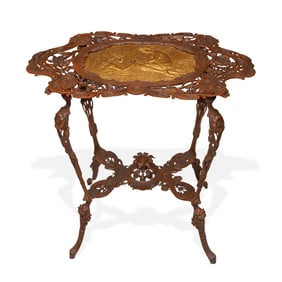A GERMAN CAST IRON ART NOUVEAU PERIOD TABLE