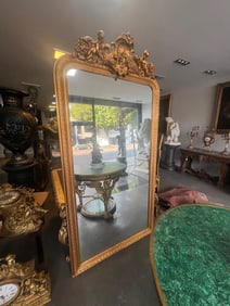 A Large French Gilt Wood Wall Mirror