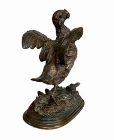 FRENCH BRONZE BIRD AFTER ALFRED BARYE, CIRCA 1900