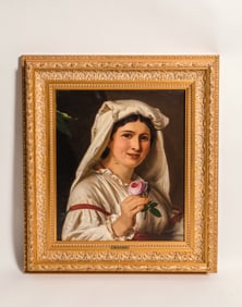 ANTIQUE PORTRAIT OIL ON CANVAS IN THE MANNER OF WILLIAM HAMMER, LATE 19TH CENTURY