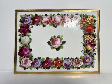 A FRENCH LIMOGES PORCELAIN RECTANGULAR PLAQUE