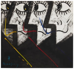 MIGUEL GARCIA (MARQUEZ DE JADRAQUE) TITLED 'TRES DALIS' OIL ON CANVAS