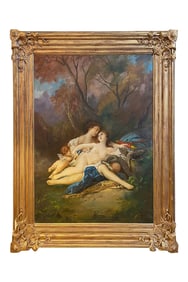 A LARGE OIL ON CANVAS AFTER BOUCHER, 20TH CENTURY
