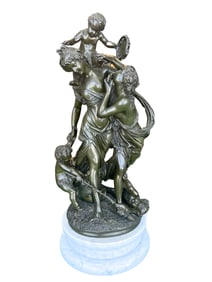 A FRENCH PATINATED BRONZE GROUP BY CLODION