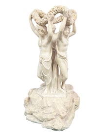 AN ITALIAN ALABASTER GROUP OF THE THREE GRACES, EARLY 20TH CENTURY