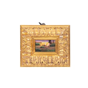 HEINIE HARTWIG COMANCHE CAMP (1937-) OIL ON BOARD,