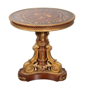A FINE FRENCH GILT BRONZE MOUNTED AND MARQUETRY INLAID SIDE TABLE, CIRCA 1890