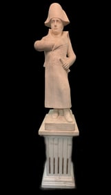 A LARGE CARVED MARBLE SCULPTURE OF NAPOLEON, EARLY 20TH CENTURY