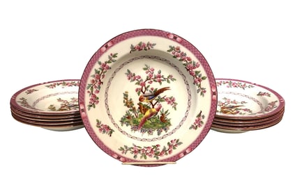 ENGLISH ROYAL WORCESTER ELEVEN ANTIQUE PLATES RETAILED BY TIFFANY & CO CIRCA 1900
