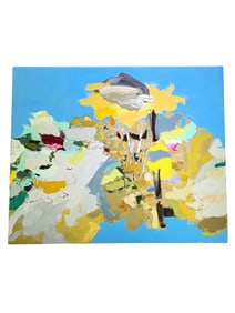 RUTH TROTTER "CURVE" ACRYLIC AND OIL ON LINEN, C.2010