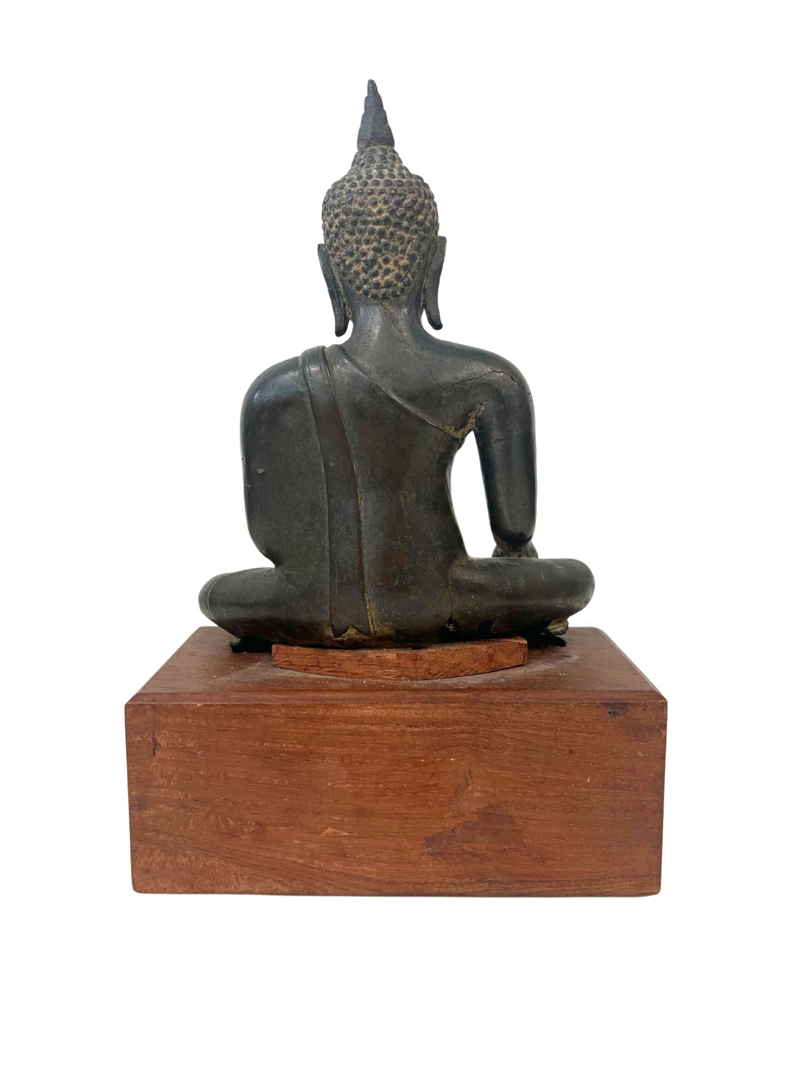 THAI BRONZE SEATED BUDDHA - 3