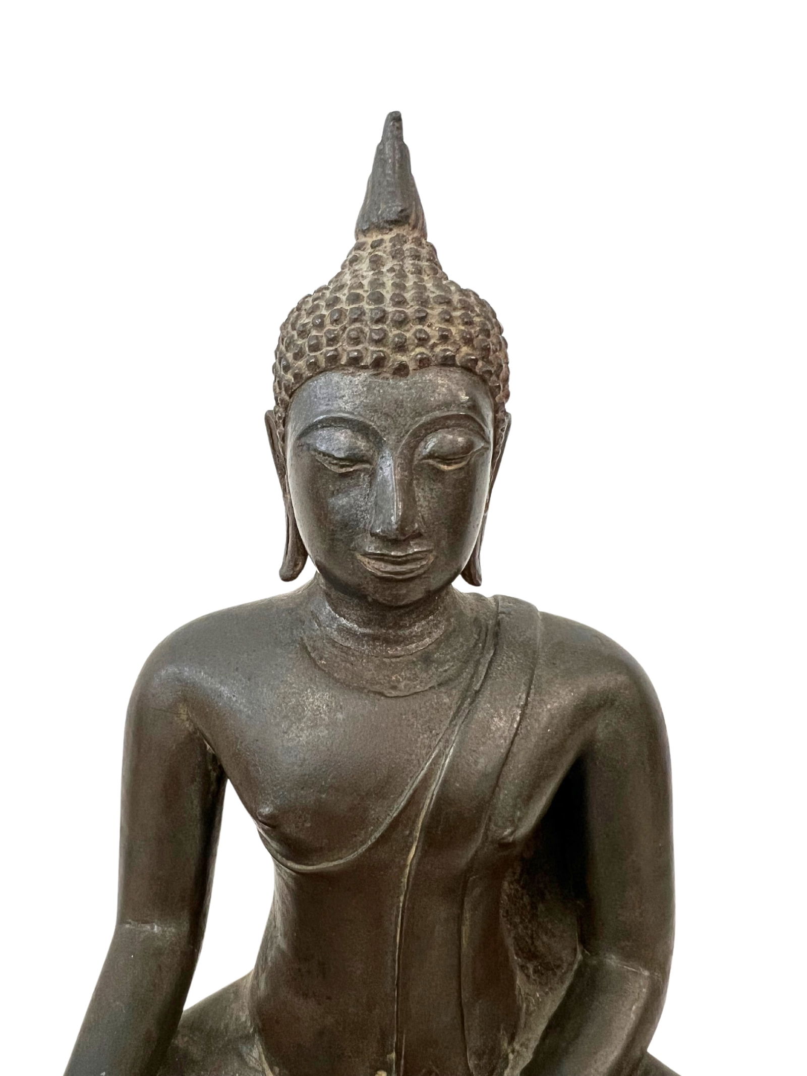 THAI BRONZE SEATED BUDDHA - 5