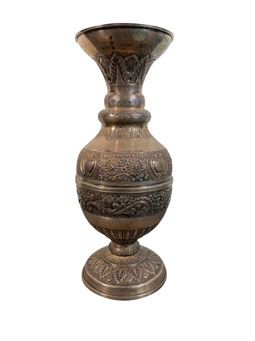 SILVER VASE IN THE MIDDLE EASTERN STYLE, HALLMARKED (1 of 5)