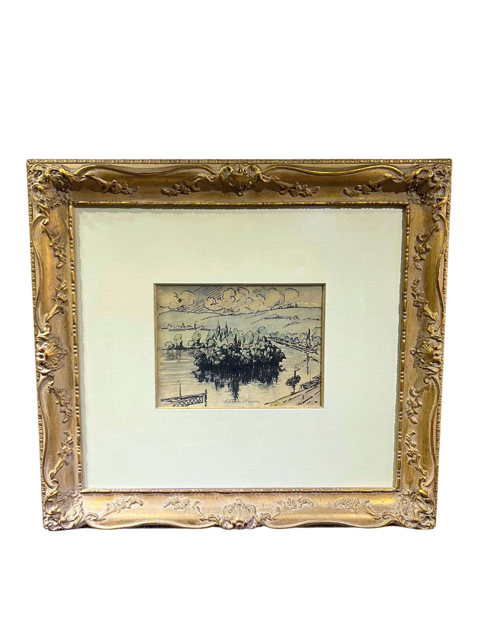 PAUL EMILE PISSARO, 'LA CHALAND SUR LA SEINE', EARLY 20TH CENTURY (1 of 5)