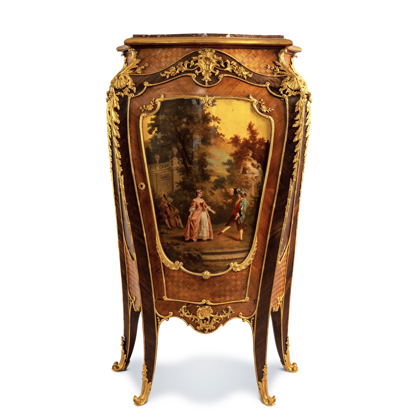 FRENCH GILT BRONZE MOUNTED COMMODE ATTRIBUTED TO ZWIENER, 19TH CENTURY (1 of 5)